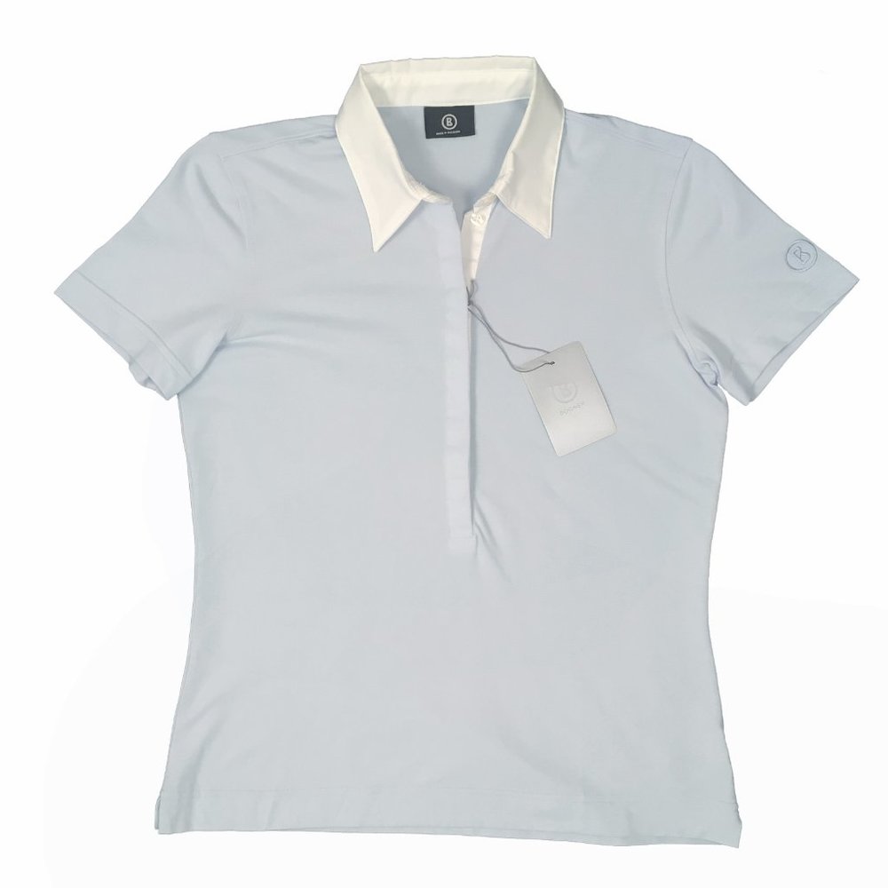 NEW Bogner Senta Womens Polo Shirt! Light Blue With White Collar "B" on Sleeve
